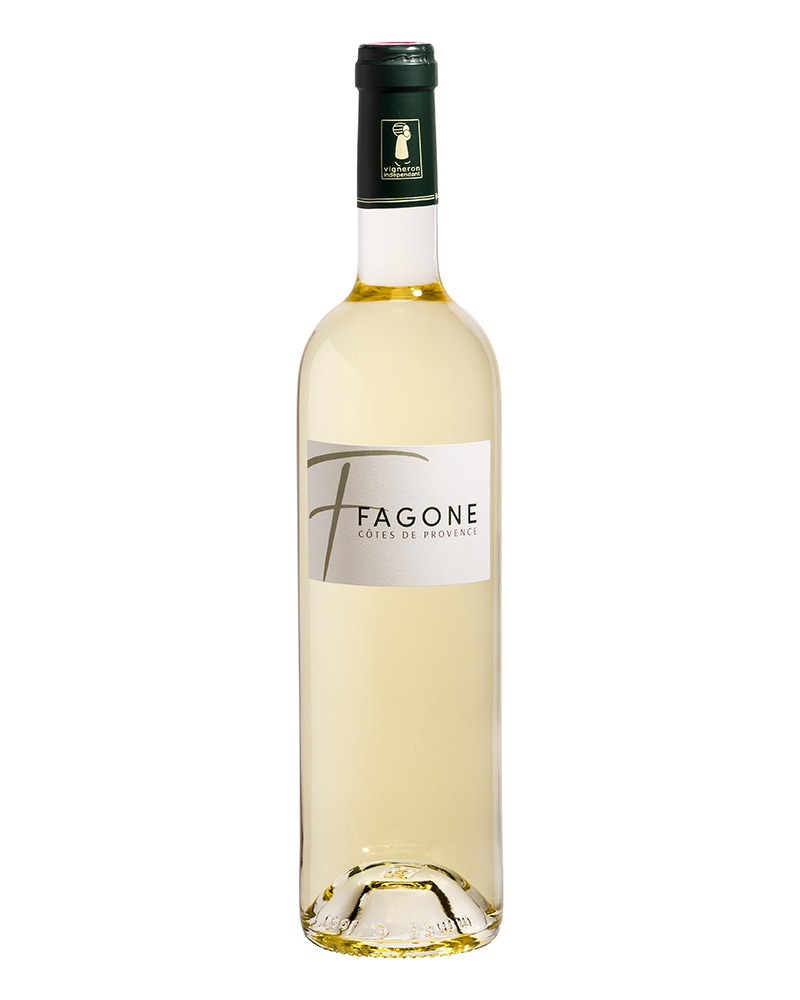 Domaine Fagone vin blanc sur fond blanc
